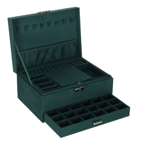 Szkatułka kuferek na biżuterię organizer zielony