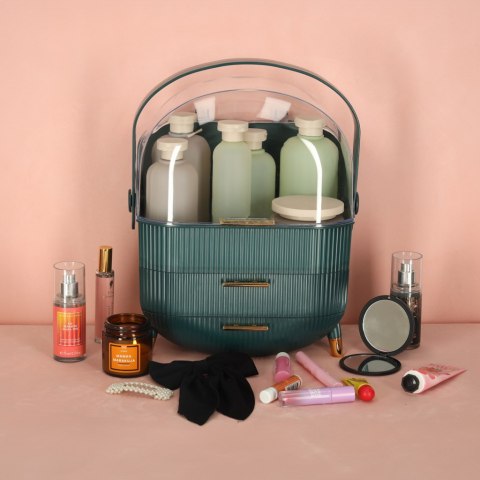 Szkatułka organizer na kosmetyki szafka zielona