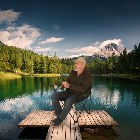 Krzesło wędkarskie turystyczne LUARO składane plażowe zielone