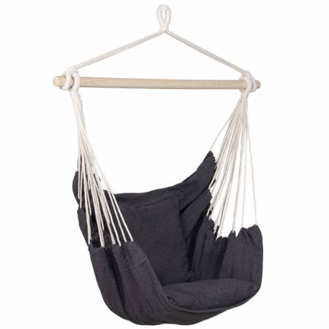 Fotel wiszący krzesło brazylijskie huśtawka z poduszkami BOHO czarny