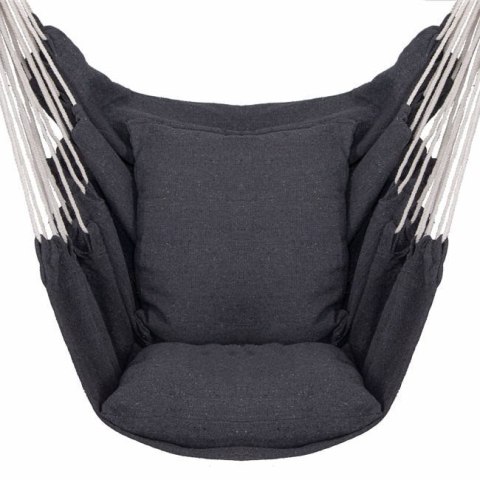 Fotel wiszący krzesło brazylijskie huśtawka z poduszkami BOHO czarny