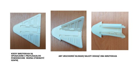 Zabezpieczenie motylek blokada do drzwi przesuwnych biały