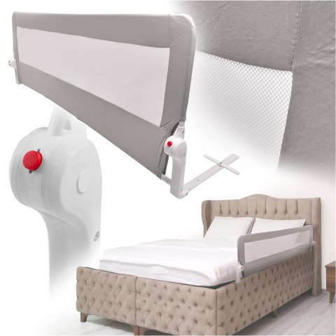 Barierka osłona ochronna do łóżka otwierana 200 cm szara