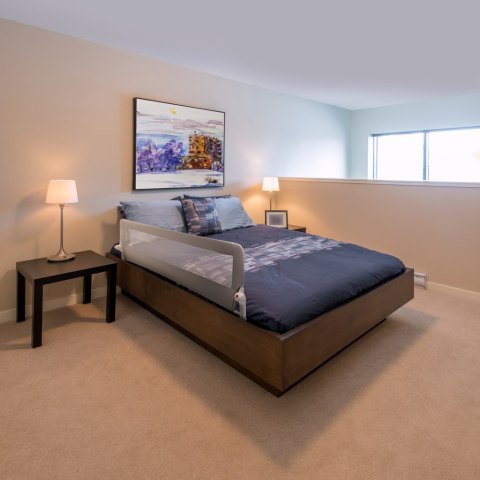 Barierka osłona ochronna do łóżka otwierana 200 cm szara