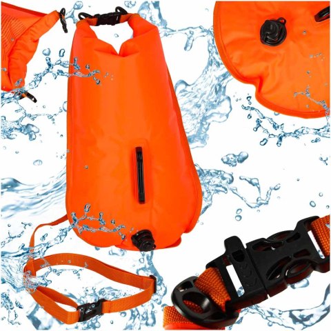 Bojka do pływania duża boja asekuracyjna ratunkowa pływacka kieszeń gwizdek 28l