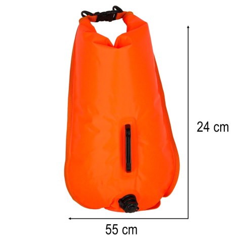 Bojka do pływania duża boja asekuracyjna ratunkowa pływacka kieszeń gwizdek 28l