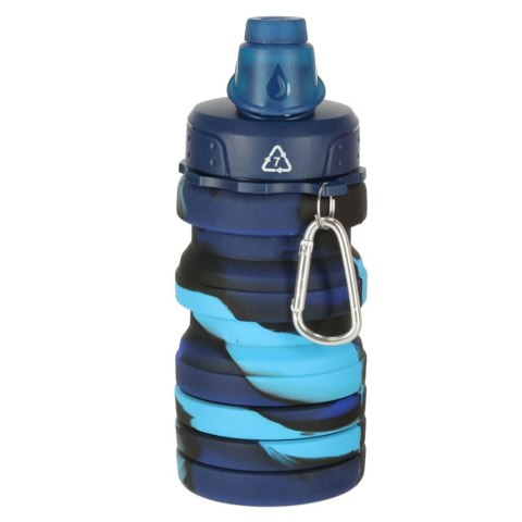 Butelka na wodę bidon silikonowy składany z uchwytem sportowy 500ml niebieski