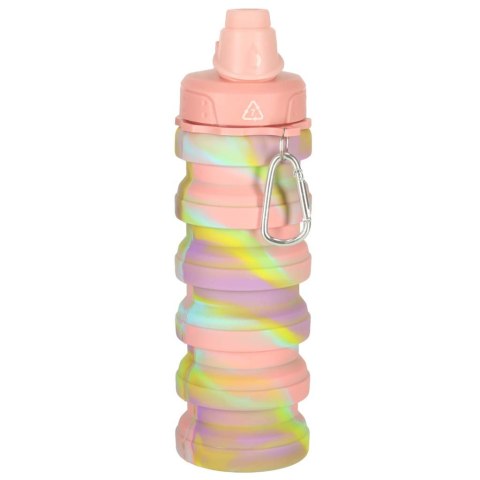 Butelka na wodę bidon silikonowy składany z uchwytem sportowy 500ml tęczowy