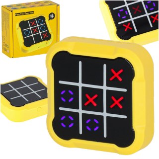 Kółko krzyżyk gra elektroniczna logiczna tic tac toe konsola przenośna żółta