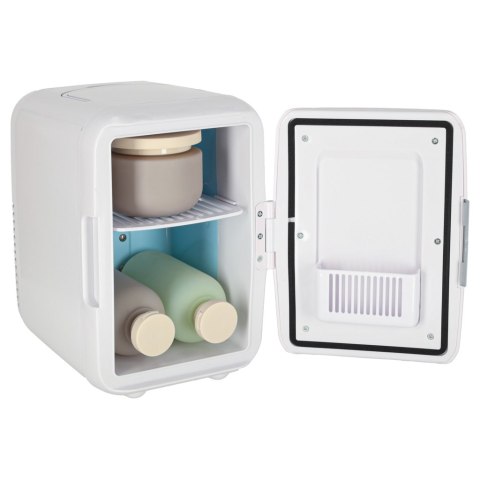 Lodówka turystyczna elektryczna samochodowa mini na jedzenie kosmetyki grzanie chłodzenie 2w1 4L biała