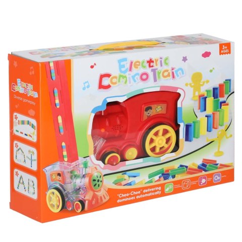 Lokomotywa Pociąg Układanka domino ciuchcia czerwona