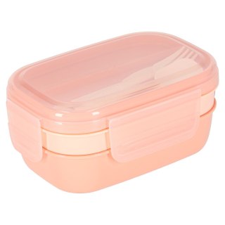 Lunch box śniadaniówka pudełko śniadaniowe z przegródkami dzielone 1900ml morelowe