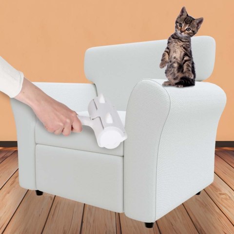 Szczotka wałek rolka do czyszczenia sierści z ubrań tapicerki biało-niebieska