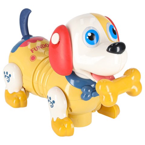 Pies piesek interaktywny z kością robot reaguje na dotyk