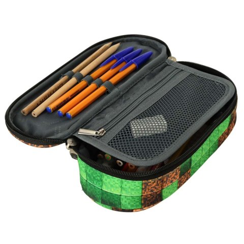 Piórnik szkolny usztywniany saszetka z klapką Pixel Cubes