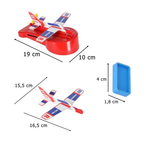 Samolot wyrzutnia napędzana domino gra edukacyjna domino zestaw klocki 2x samolot schody kula