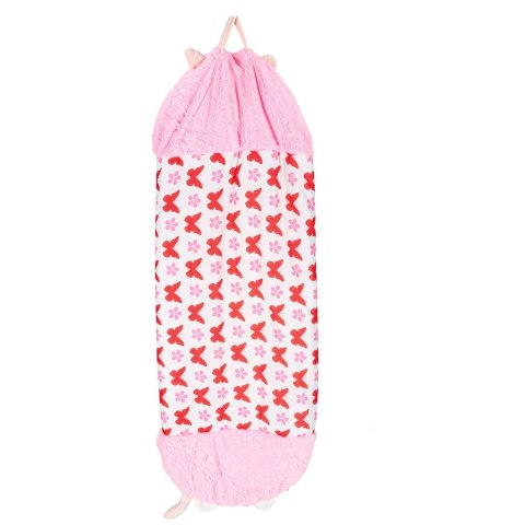 Śpiwór do spania dla dzieci turystyczny poduszka 2w1 135x50cm różowy