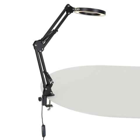 Lampka na biurko biurkowa LED z lupą szło powiększające obrotowy wysięgnik 2 sposoby mocowania