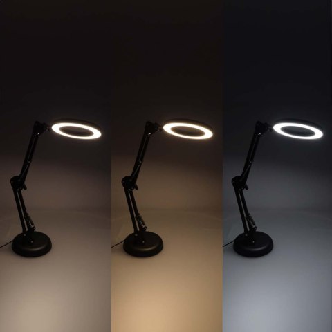 Lampka na biurko biurkowa LED z lupą szło powiększające obrotowy wysięgnik 2 sposoby mocowania