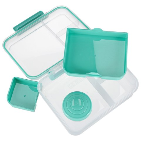 Lunch box śniadaniówka pudełko śniadaniowe z przegródkami dzielone 2200ml miętowe