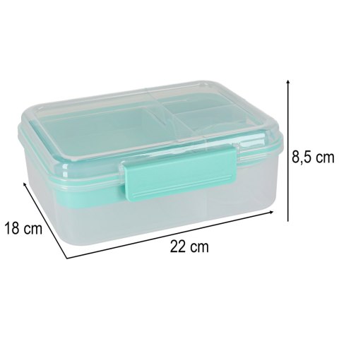 Lunch box śniadaniówka pudełko śniadaniowe z przegródkami dzielone 2200ml miętowe
