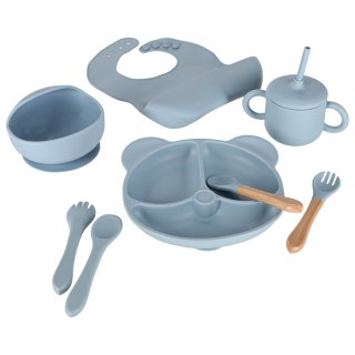 Naczynia silikonowe dla dzieci zestaw 8 elementów miętowy