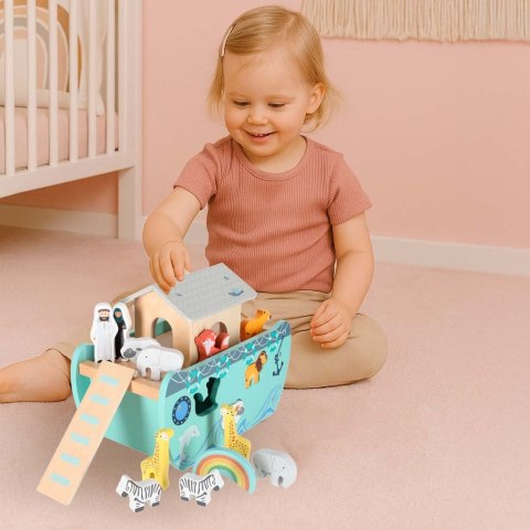 Sorter drewniany Lulilo Arka Noego statek zwierzątka 9 elementów