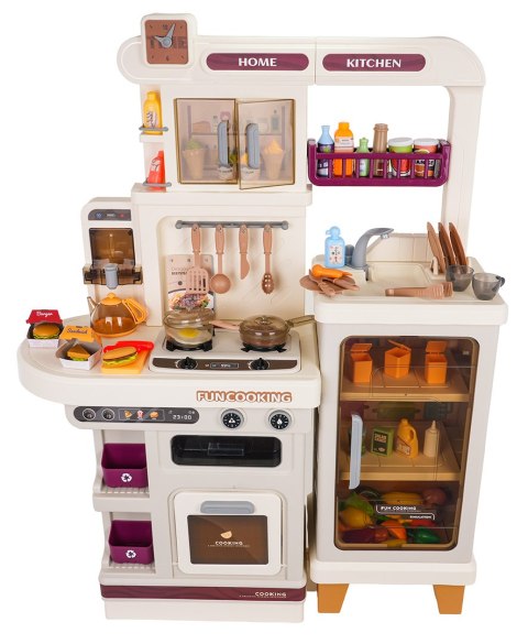 MEGA Kuchnia z Funkcją Świateł, Dźwięku i Pary + Akcesoria Beżowa