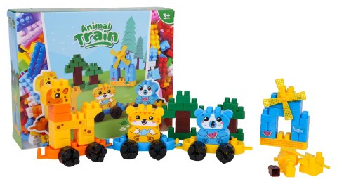 Zestaw Dużych Klocków Kolejka Zwierząt