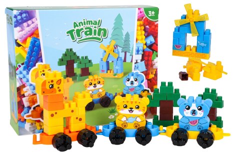 Zestaw Dużych Klocków Kolejka Zwierząt