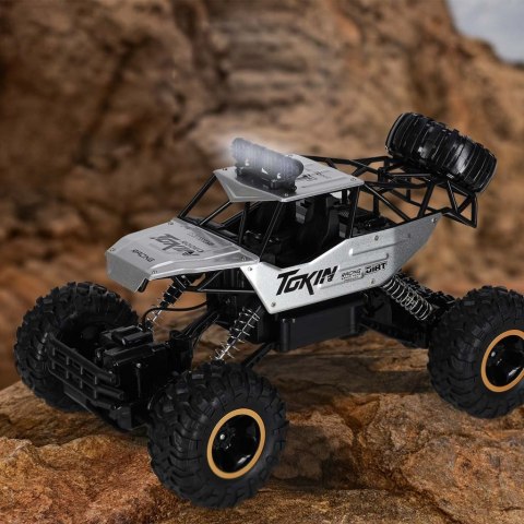 Samochód zdalnie sterowany na pilota RC Rock Crawler 1:12 4WD METAL srebrny