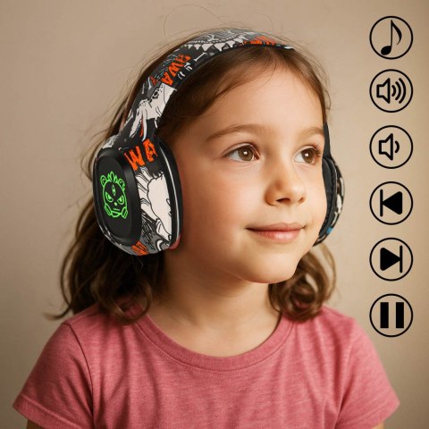 Słuchawki bezprzewodowe nauszne Bluetooth Gaming Sport czarne