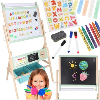 Tablica drewniana LULILO Kredo akcesoria kredy markery magnesy kosze 110cm