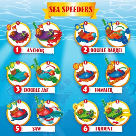 Piratix 2 Shark Treasure Capitan Pack Double Axe zestaw 4 figurki katapulta