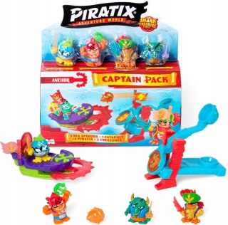 Piratix Shark Treasure Capitan Pack Anchor pojazd morski figurki katapulta