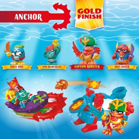 Piratix Shark Treasure Capitan Pack Anchor pojazd morski figurki katapulta