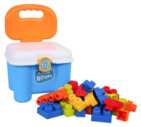 Zestaw Miękkich Klocków + Krzesełko Schowek Niebieskie