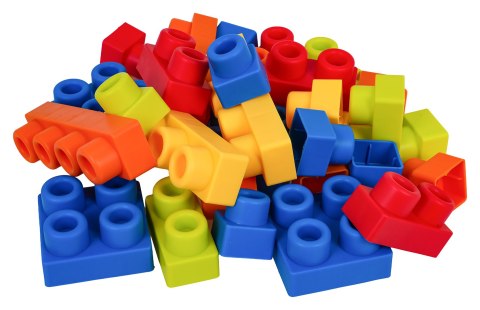 Zestaw Miękkich Klocków + Krzesełko Schowek Niebieskie