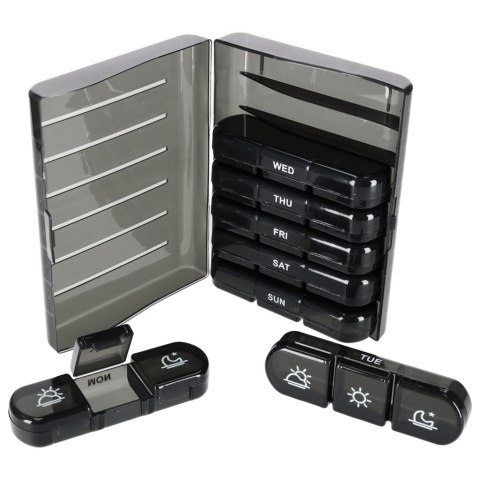 Pojemnik organizer na tabletki leki czarny