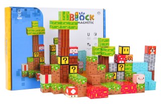 Klocki magnetyczne pikselowe zestaw klocków 102el.