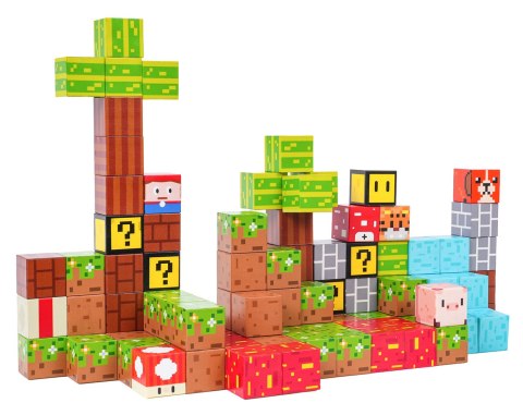 Klocki magnetyczne pikselowe zestaw klocków 102el.