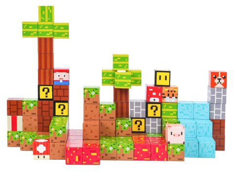 Klocki magnetyczne pikselowe zestaw klocków 102el.