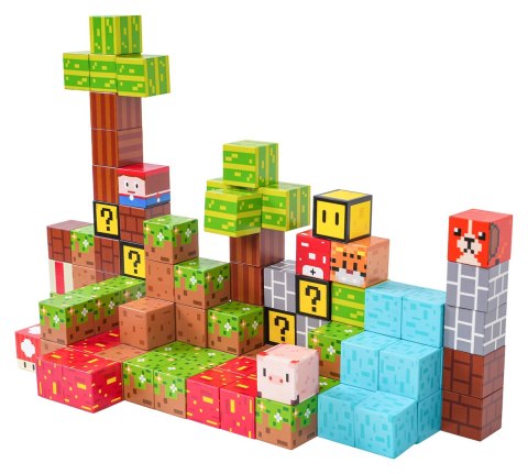 Klocki magnetyczne pikselowe zestaw klocków 102el.