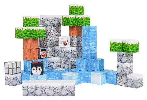 Klocki magnetyczne pikselowe kraina śniegu zestaw klocków 66el.