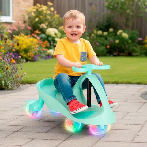 Jeździk grawitacyjny świecące koła LED miętowy