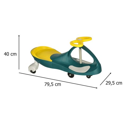 Jeździk grawitacyjny świecące koła LED zielono żół