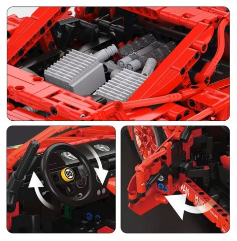 Zestaw Klocków Autko Sportowe 2688el. Czerwone