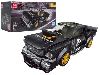 „Zestaw Klocków Mould King – Czarne Sportowe Auto 414 elementów z gumowymi oponami i boxem wystawowym