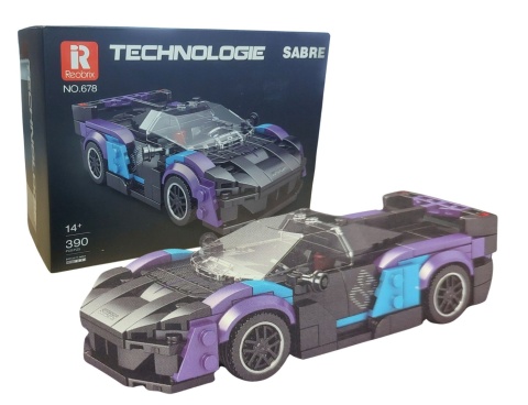 Zestaw Klocków Auto Sportowe Reobrix Czarno-Niebieskie 390 el.