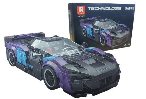 Zestaw Klocków Auto Sportowe Reobrix Czarno-Niebieskie 390 el.